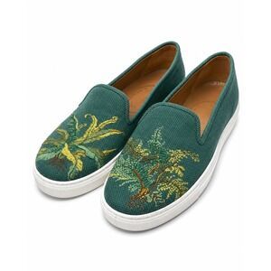 Stubbs & Wootton Palm Beach Botanical Embroidered Sneakers 7 Preppy Luxury